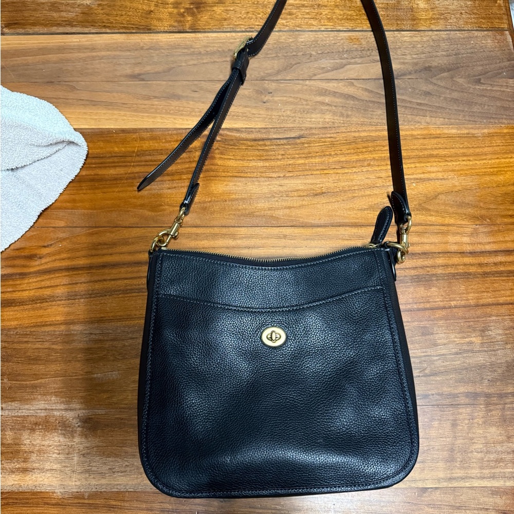 Coach Black Pebble Leather Crossbody